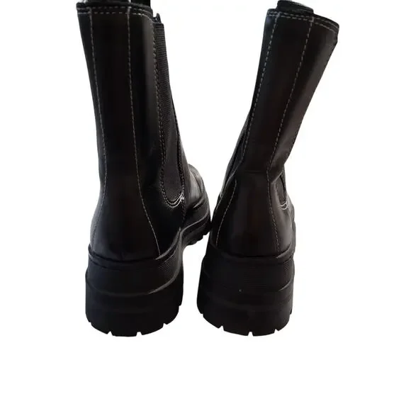 Marc Fisher Womens size 9 Pauline Chelsea Gothic Platform Chunky Leather Boots - Picture 10 of 12